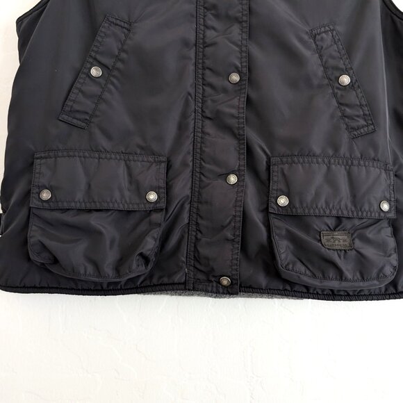 LAUREN RL Vest Men's M Black Outdoor Vintage Utility Nylon Corduroy Collar Zip - Picture 2 of 16